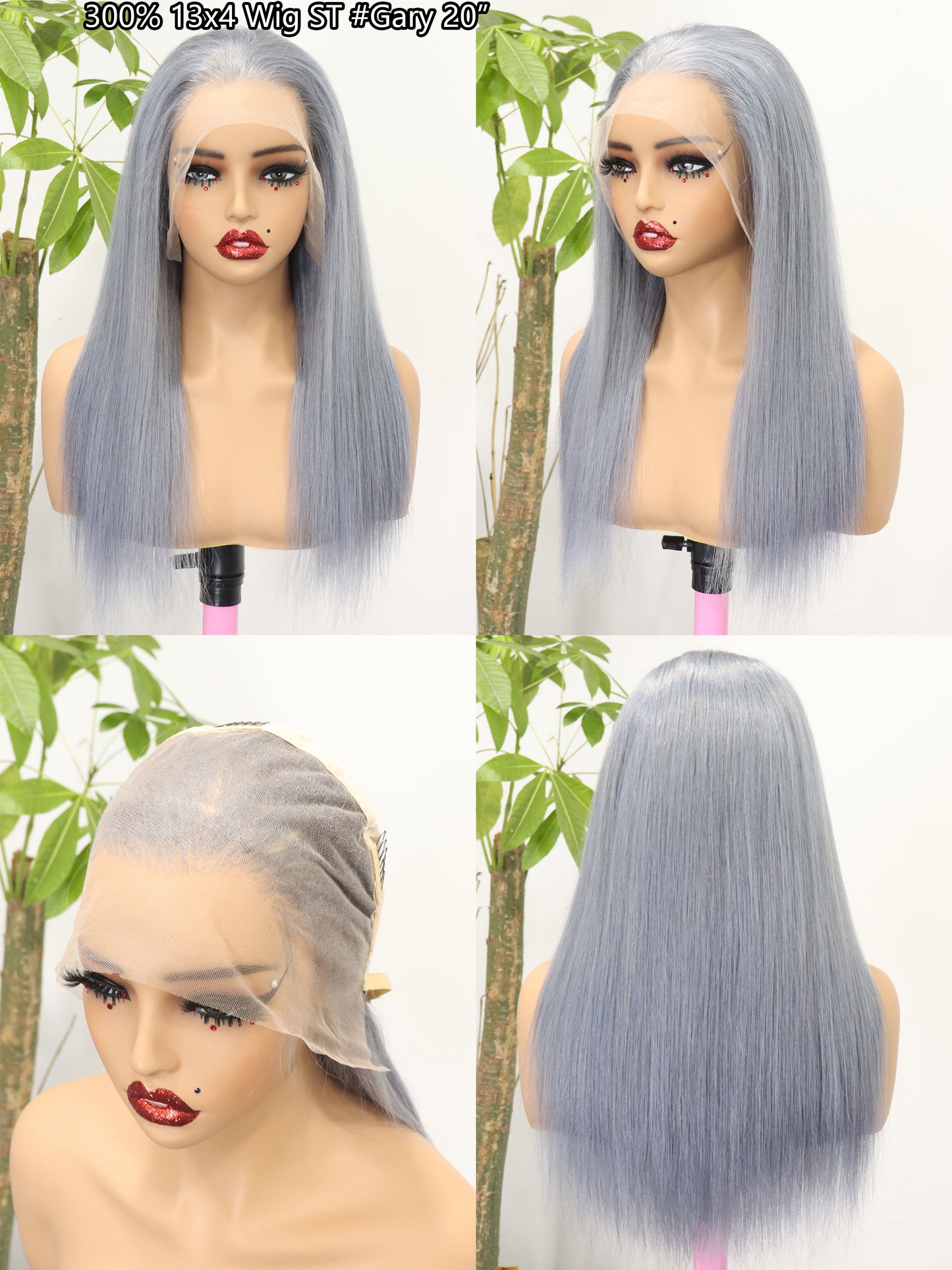 300% 13*4Wig fashion straight hair 20” , three colors available p613/18, 1btgray, gray