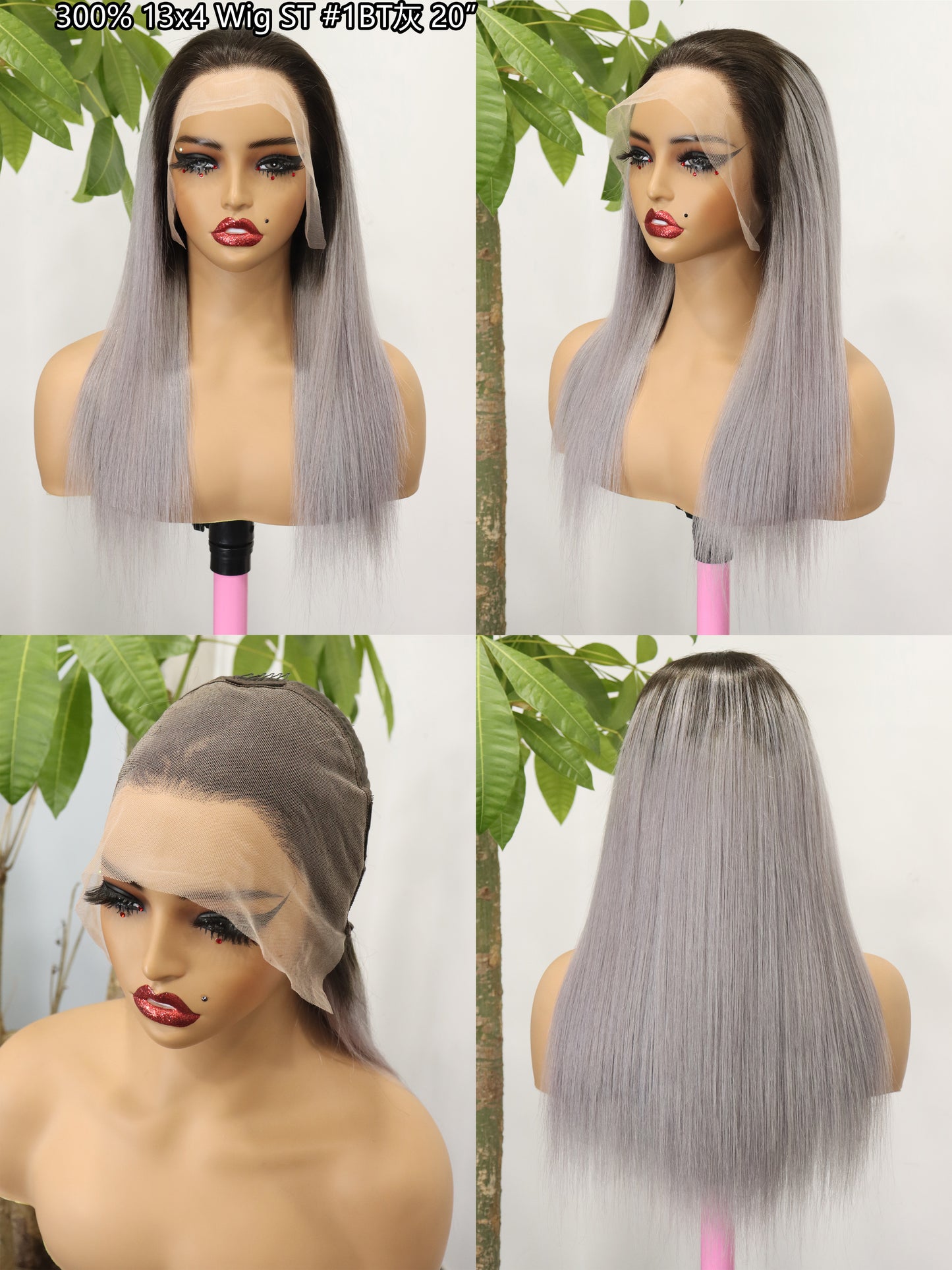 300% 13*4Wig fashion straight hair 20” , three colors available p613/18, 1btgray, gray