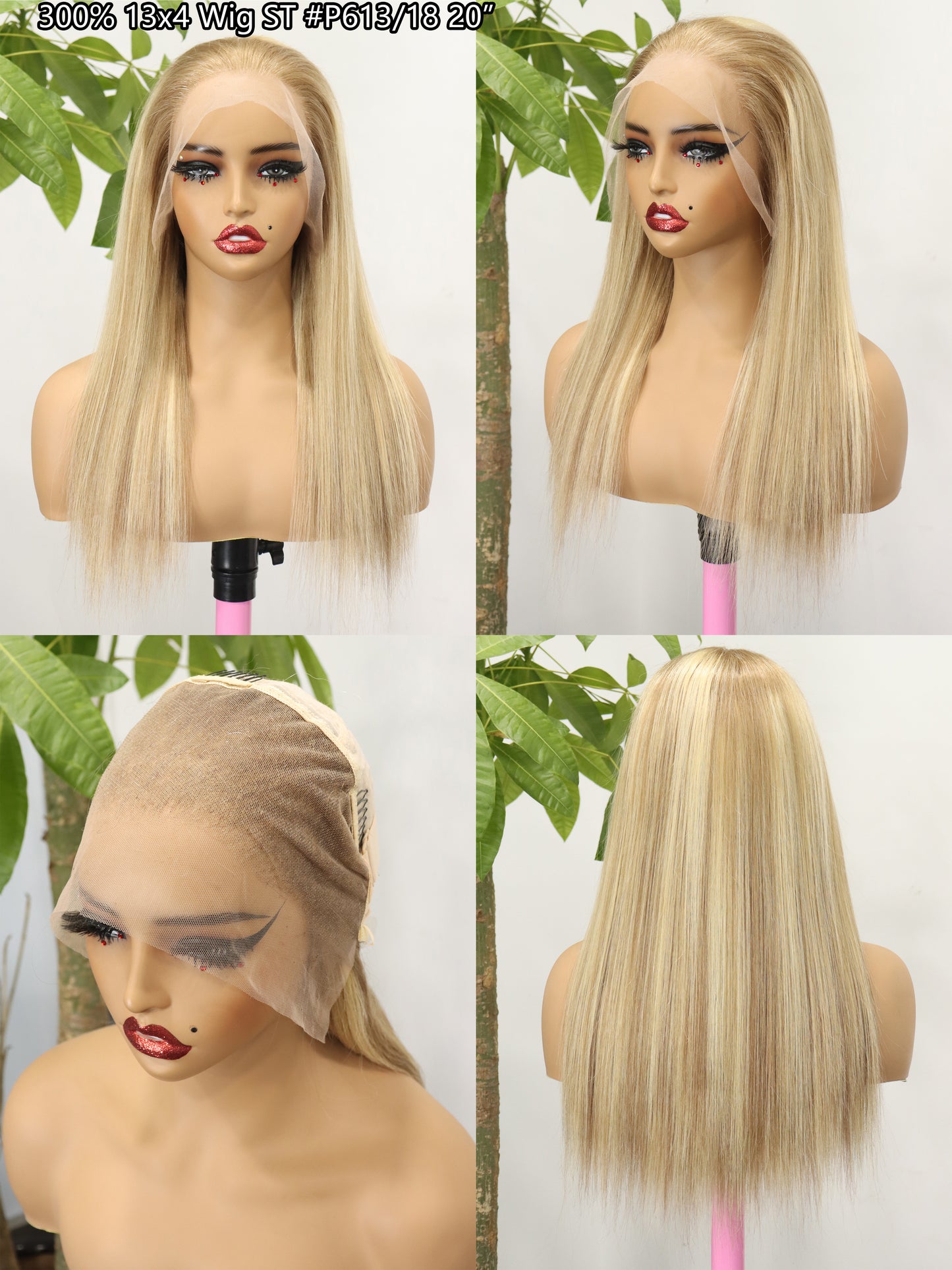 300% 13*4Wig fashion straight hair 20” , three colors available p613/18, 1btgray, gray