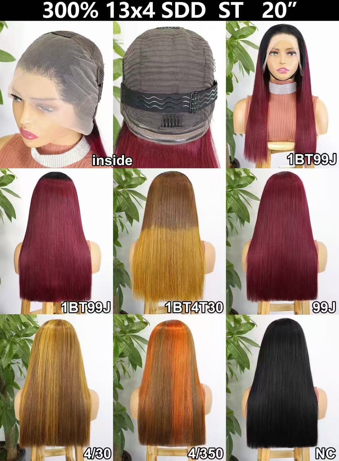 Human hair wig 13x4 full frontal lace wig super double drawn quality 300% density