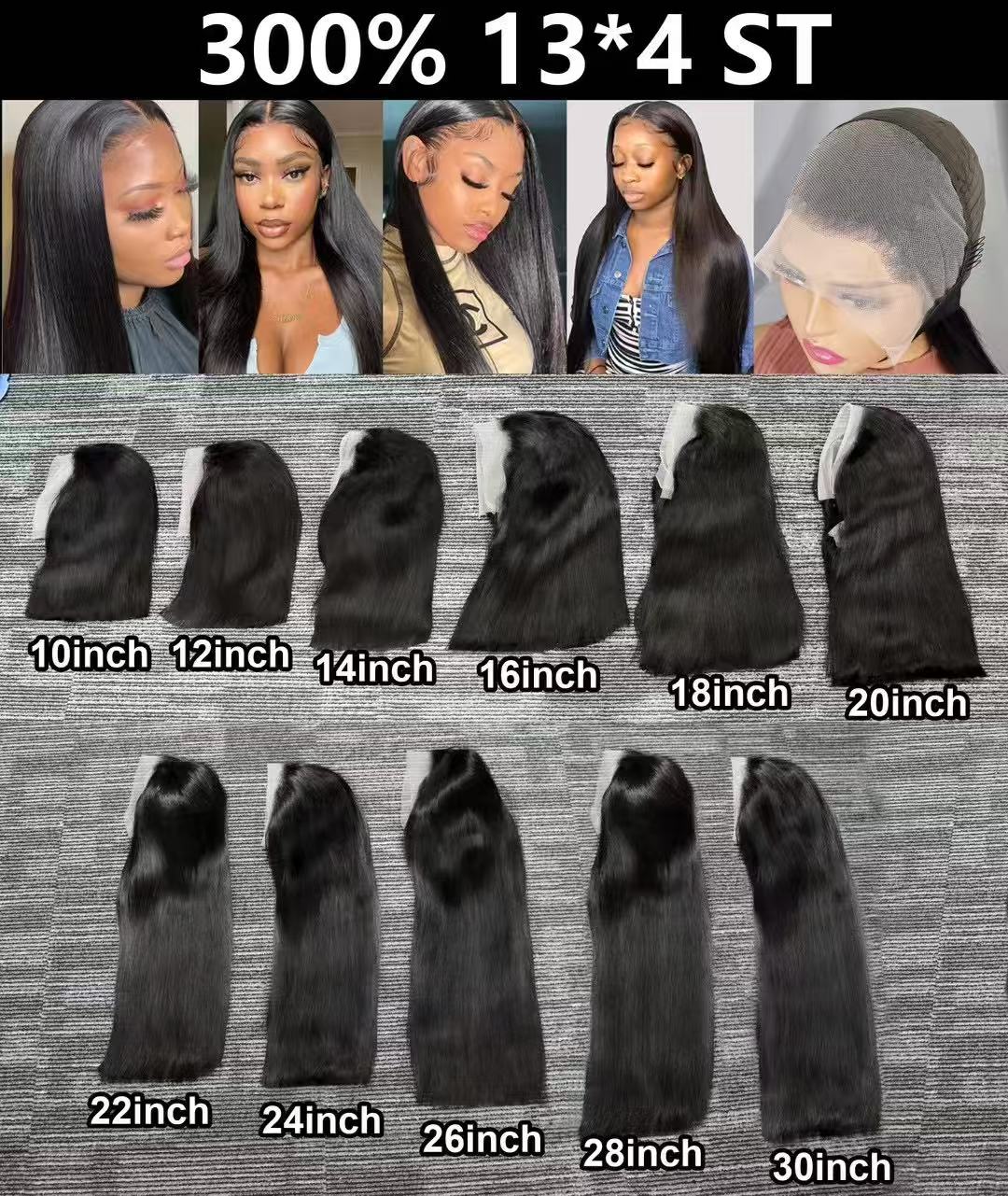 Human hair wig 13x4 full frontal lace wig super double drawn quality 300% density