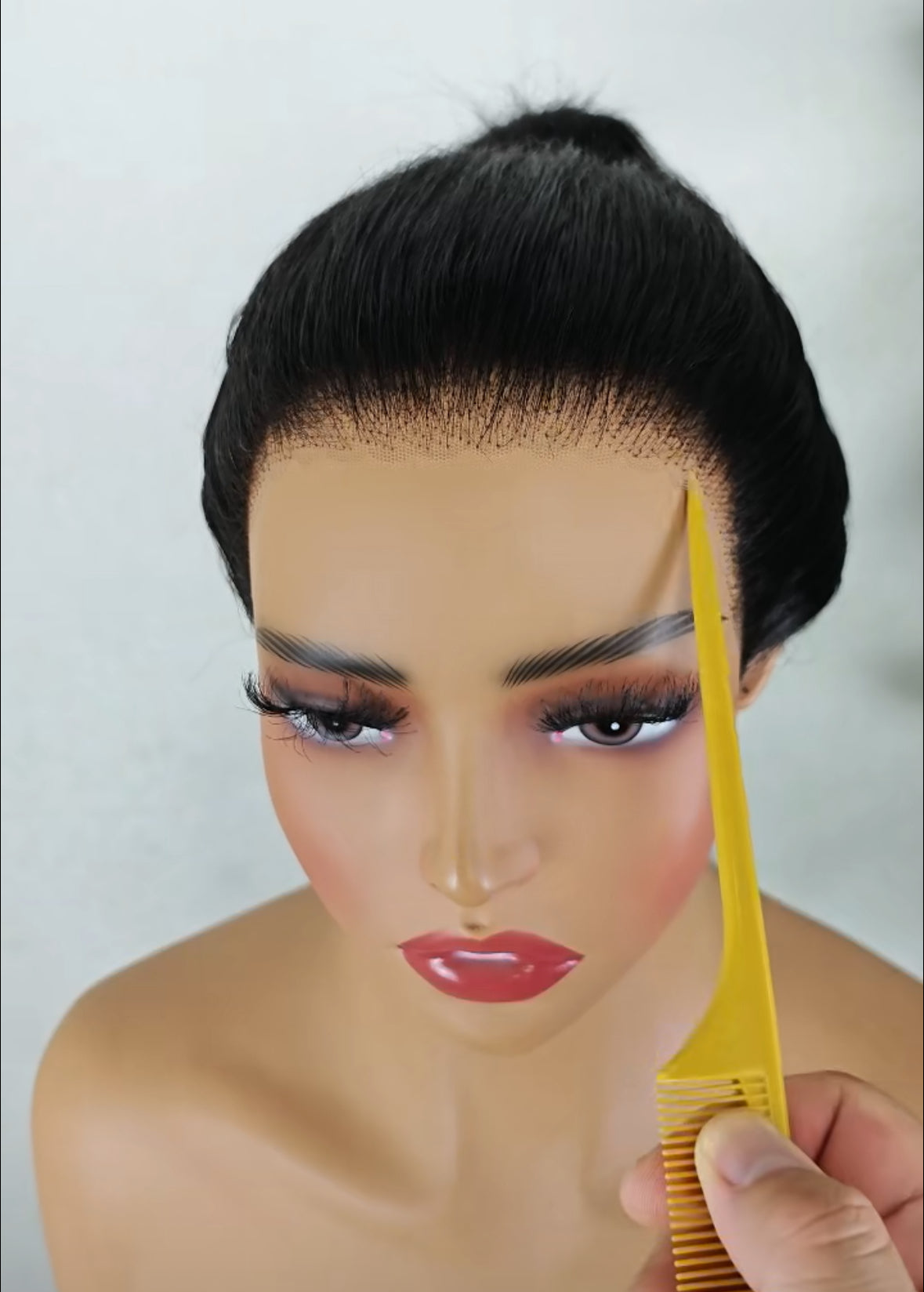 Human hair 360 gluless lace wig 12A quality high density with straps pull girl cap wig