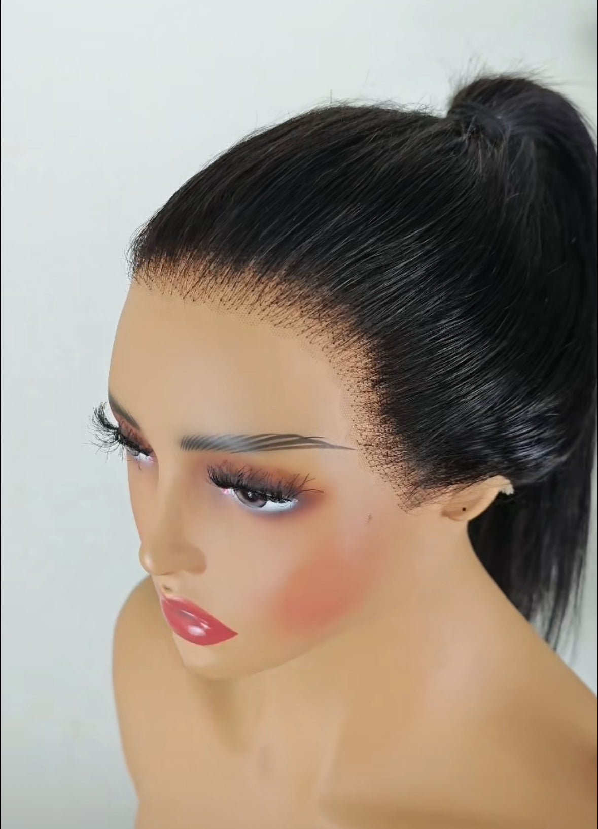 Human hair 360 gluless lace wig 12A quality high density with straps pull girl cap wig