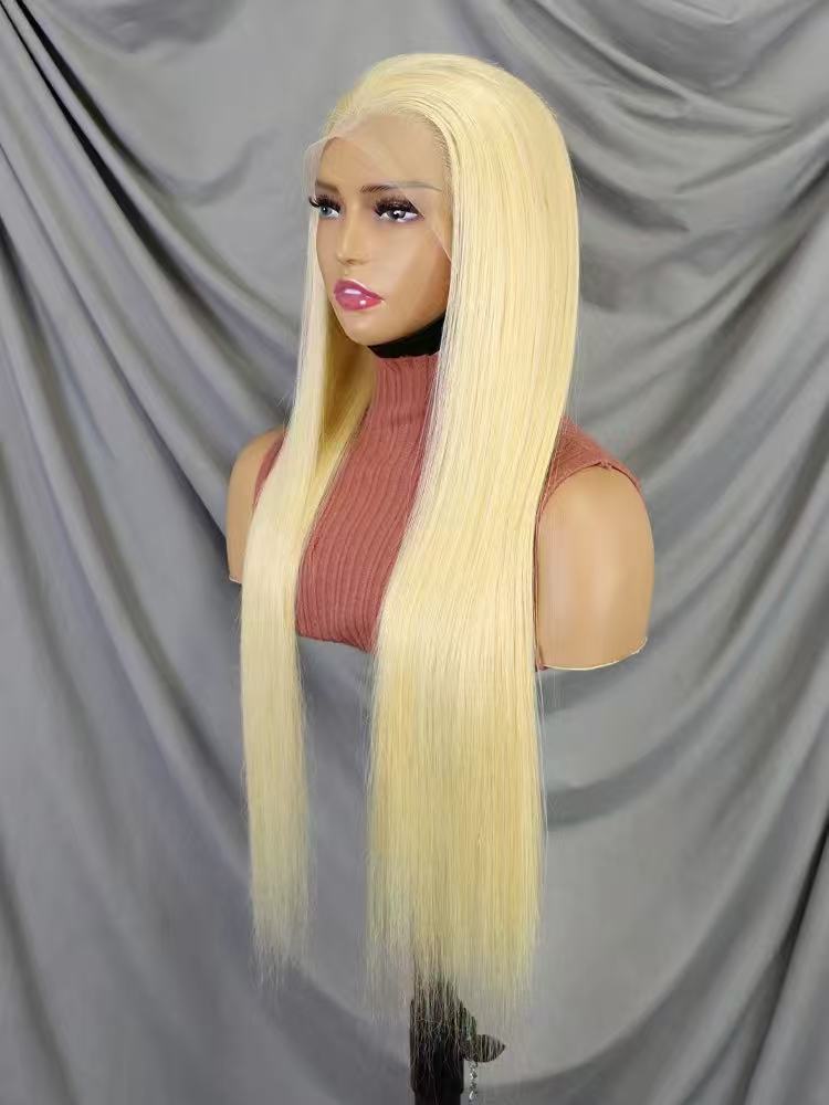 12A High Quality Brazilian Raw Straight Hair 200% long hair 13x4 Transparent Lace Frontal Wig 100% Virgin Human Hair Wigs 613# blond hair