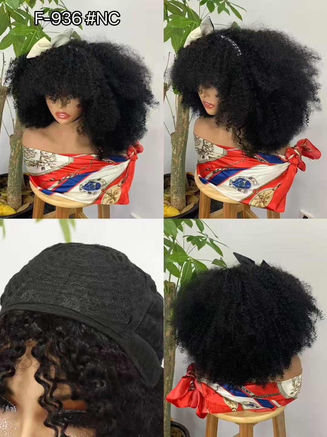 Pre-Plucked Afro Kinky Curly Lace machine made Front 300% Density Brazilian Human Hair Wigs for Black Women