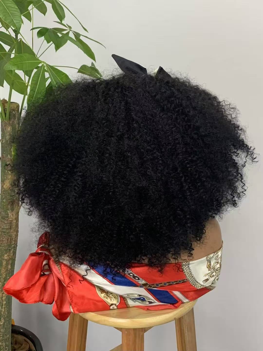 Pre-Plucked Afro Kinky Curly Lace machine made Front 300% Density Brazilian Human Hair Wigs for Black Women