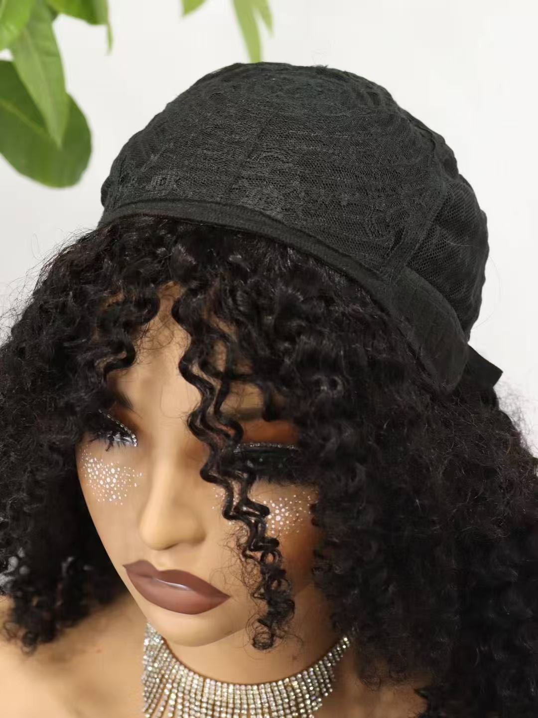 Pre-Plucked Afro Kinky Curly Lace machine made Front 300% Density Brazilian Human Hair Wigs for Black Women