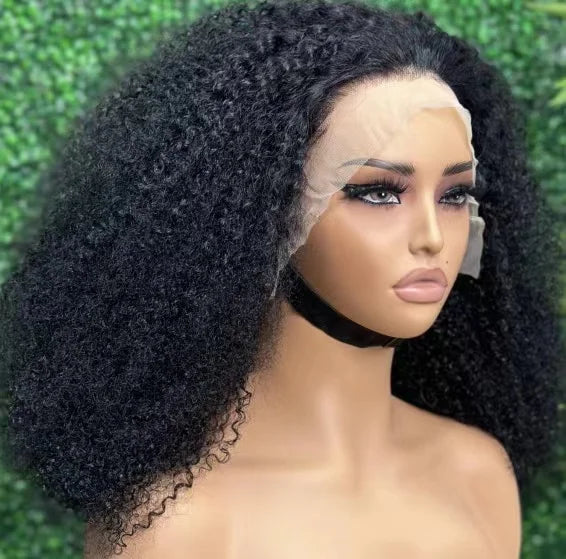 Big Afro Kinky Curly Lace Frontal Wigs 13x4 Transparent Hd Lace Glueless Human Hair Wigs Raw Indian Virgin Hair for Black Women