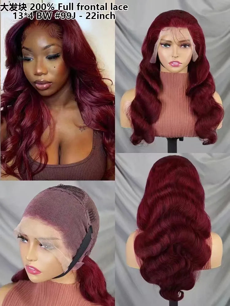 13x4 Full Frontal Lace Glueless Body Wave High-Density Pre-Plucked Human Hair Wigs Full Lace Glueless Body Wave High-Density