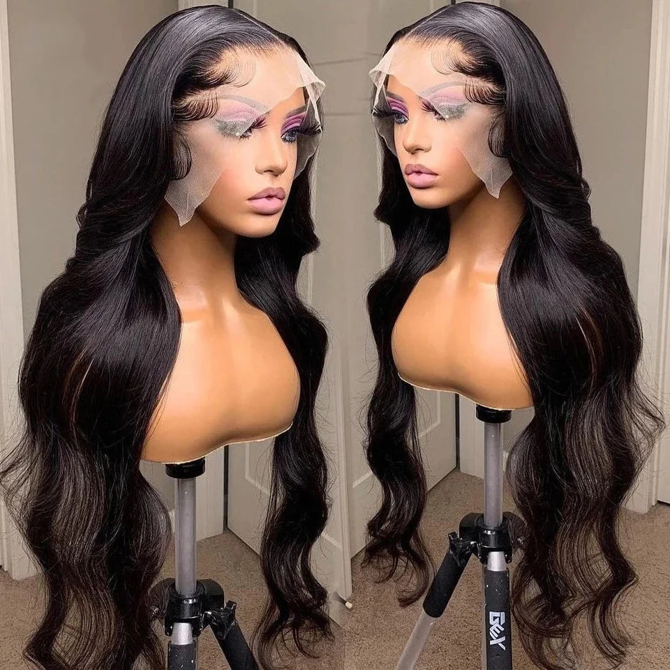 Pre Plucked 12A Wig 32 Inch Human Hair Full Lace Front Natural Transparent Lace Human Hair Long Hair Wholesale Lace Wig