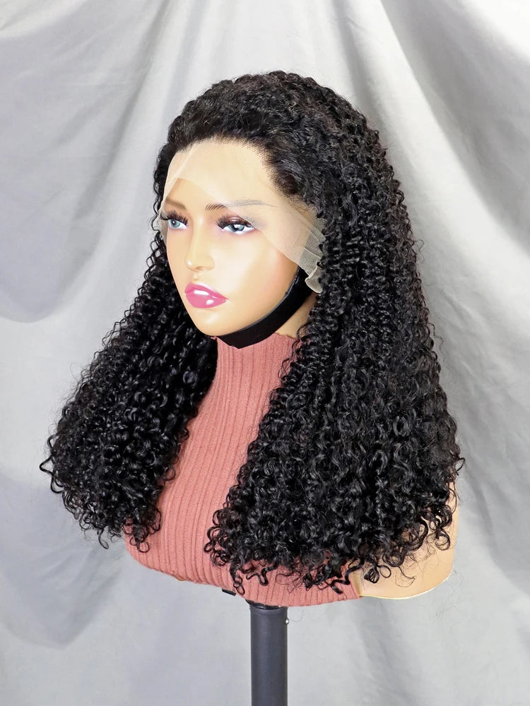 300% density Highlight Color Human Hair Wigs for Black Women Pixie Curly Lace Frontal Wigs Raw Cambodian Super Double Drawn Wig