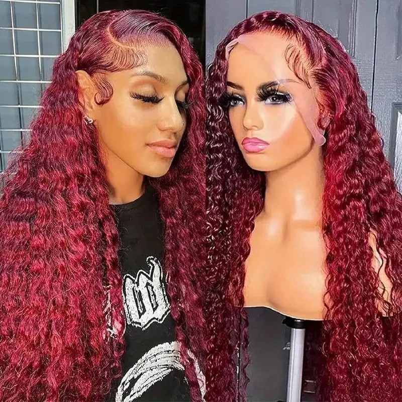 13x4 Full Frontal Lace Wig Pre-Plucked Glueless Water Wave Style in Human Hair 22inch