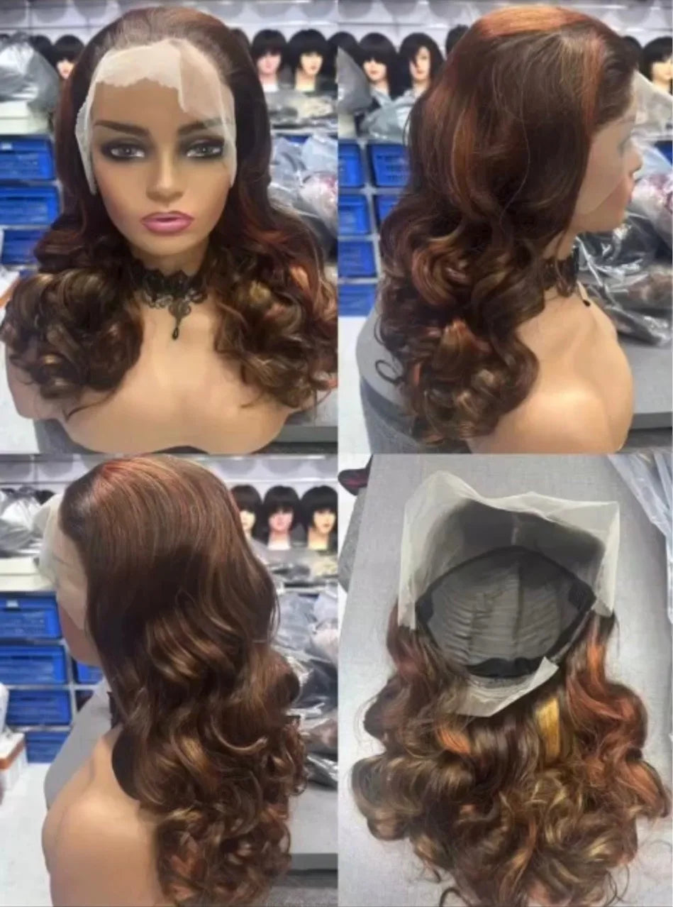 Super Double Drawn Quality 13*4 Lace Front Wig Bone Straight High Quality Human Hair with Loose Fashion High Density