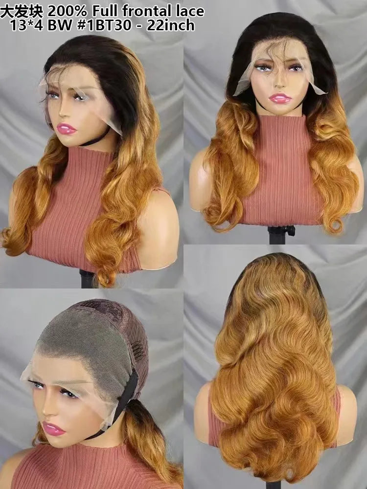 13x4 Full Frontal Lace Glueless Body Wave High-Density Pre-Plucked Human Hair Wigs Full Lace Glueless Body Wave High-Density
