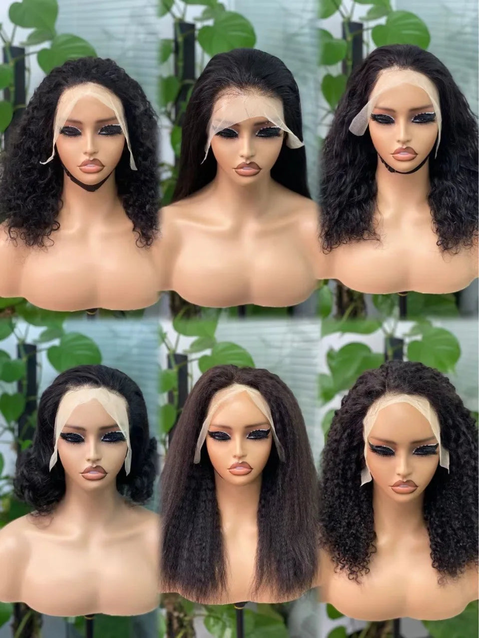 HD High Density 13x4 Frontal Lace Black Women's Glueless Pre-Plucked Long Body Wave Pixie Curly Kinky Curly Water Wave Available