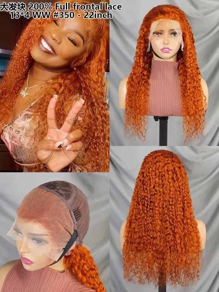 13x4 Full Frontal Lace Wig Pre-Plucked Glueless Water Wave Style in Human Hair 22inch