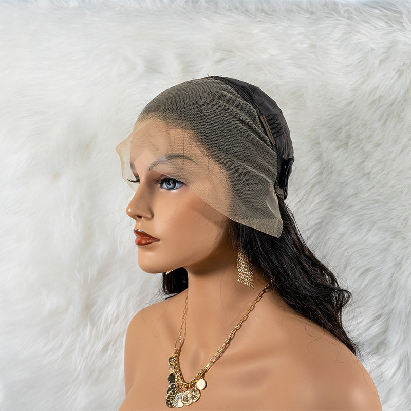 Human hair wig 13x4 closure frontal lace wig super double drawn quality 180%density body wave