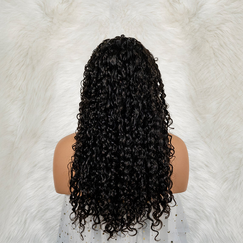 Human hair water wave wig 13x4 full frontal lace wig super double drawn quality 350%density