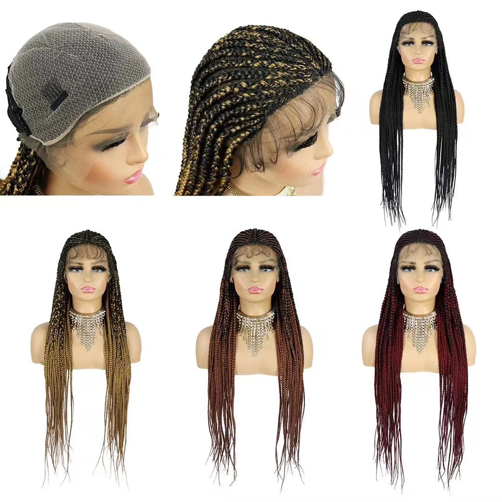 Wholesale Braids Wigs Lace Front vendors Synthetic braiding hair wigs with Baby Hair Lace Frontal Wig
