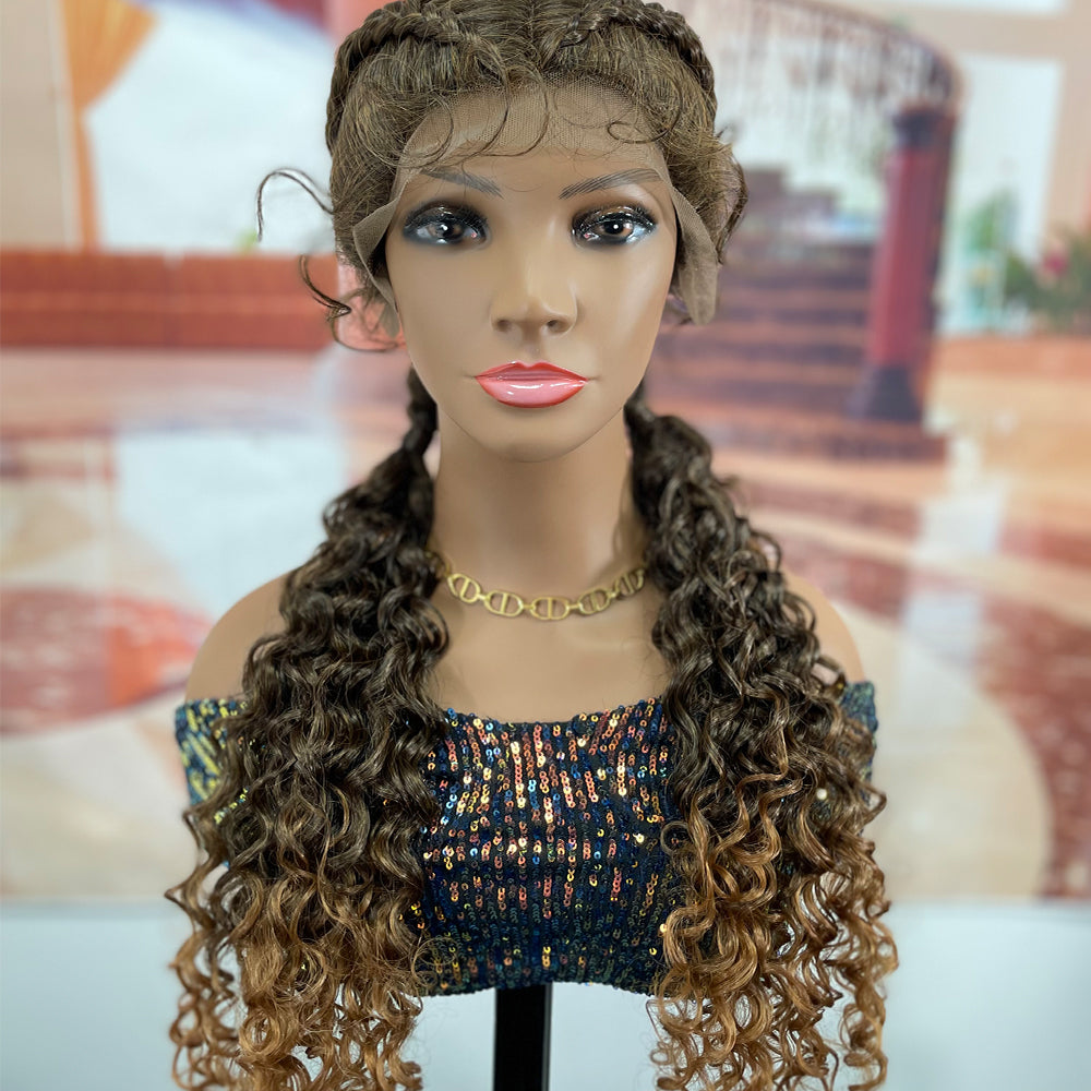 Wholesale Braids Wigs Lace Front vendors Synthetic braiding hair wigs with Baby Hair Lace Frontal Wig