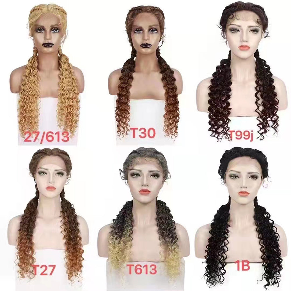 Wholesale Braids Wigs Lace Front vendors Synthetic braiding hair wigs with Baby Hair Lace Frontal Wig