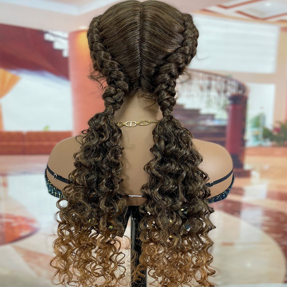 Wholesale Braids Wigs Lace Front vendors Synthetic braiding hair wigs with Baby Hair Lace Frontal Wig