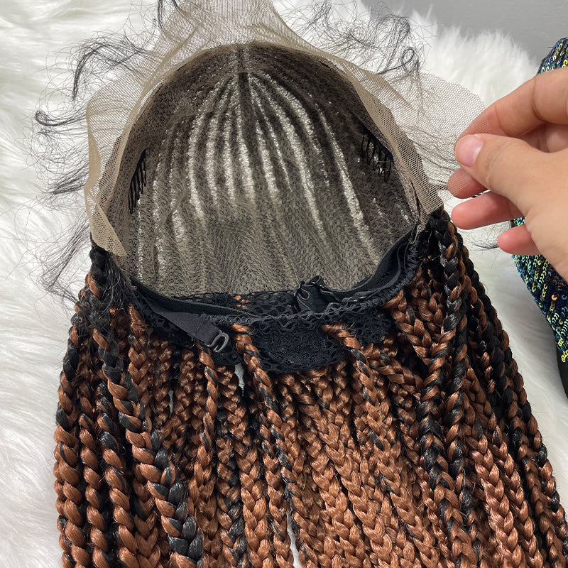 Wholesale Braids Wigs Lace Front vendors Synthetic braiding hair wigs with Baby Hair Lace Frontal Wig