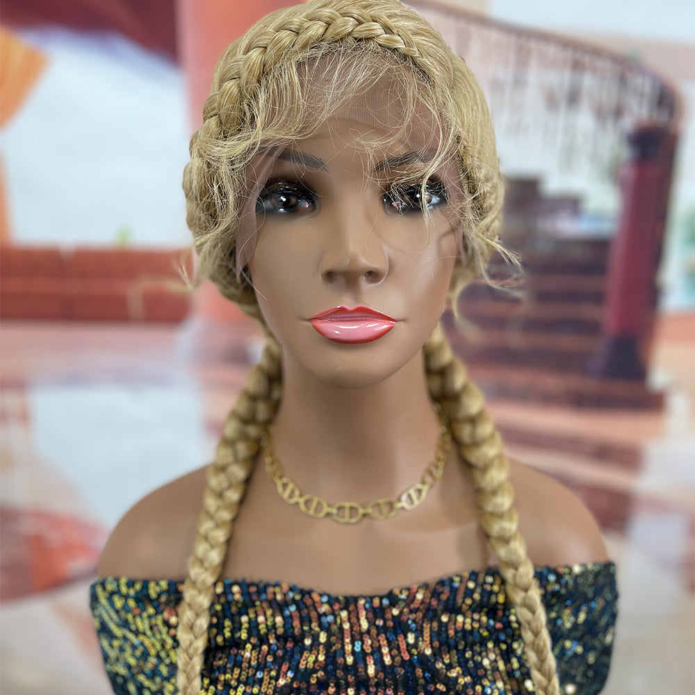 Wholesale Braids Wigs Lace Front vendors Synthetic braiding hair wigs with Baby Hair Lace Frontal Wig