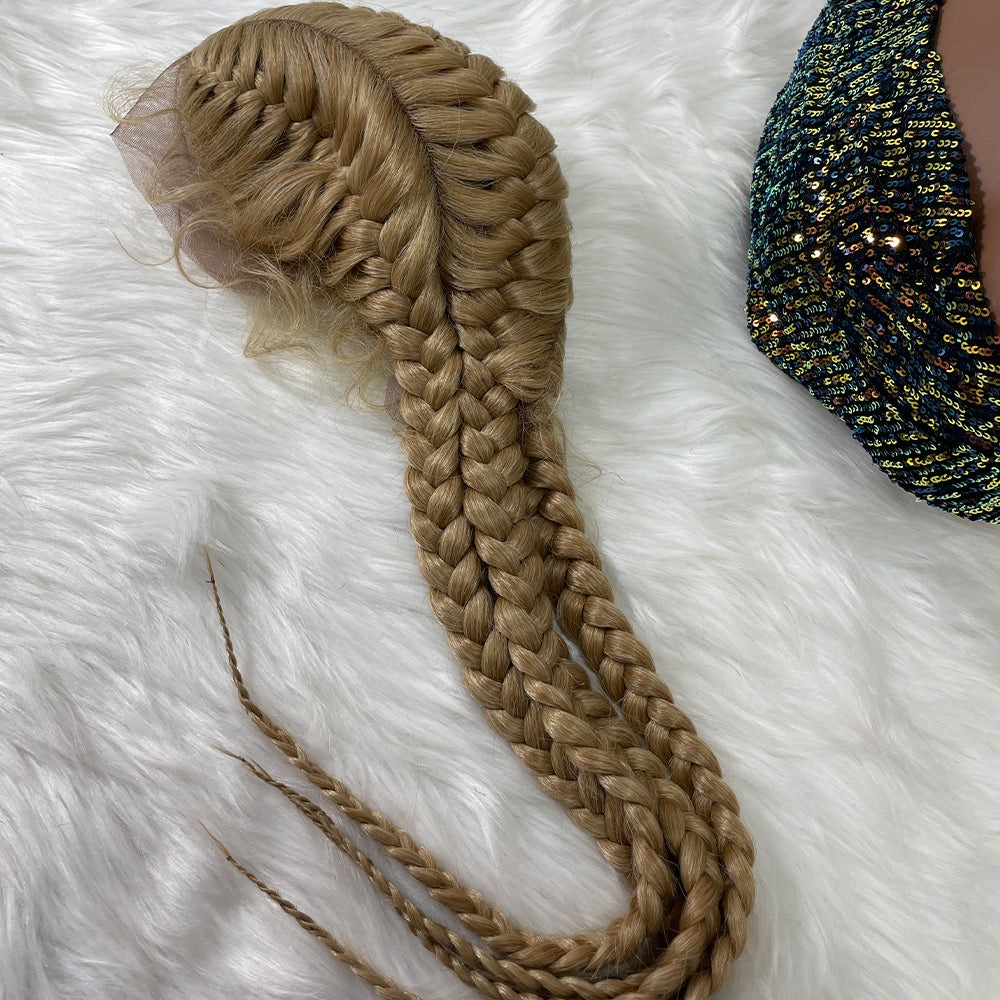 Wholesale Wig Manufacturer 24 Inch 36 Inch Braids Wigs Lace Front Synthetic Braiding Hair Wigs