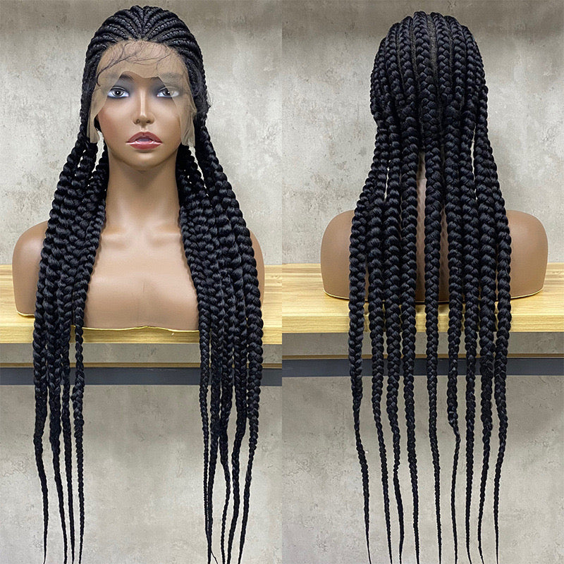 Wholesale Wig Manufacturer 24 Inch36 Inch Braids Wigs Lace Front Synthetic Braiding Hair Wigs