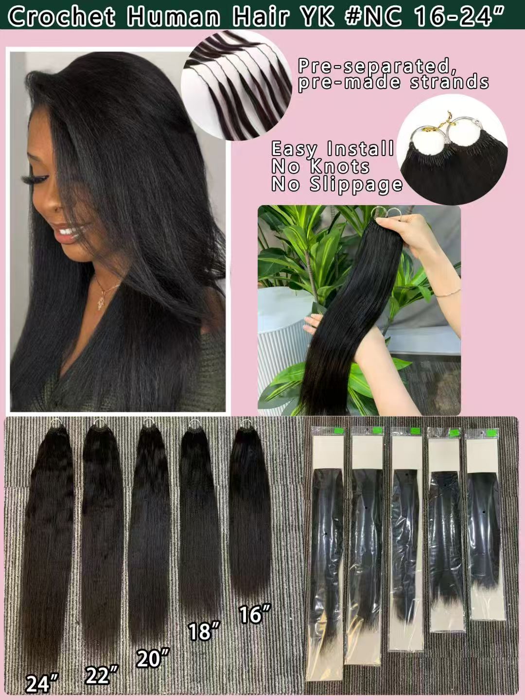 High Quality Feathers Crochet Water Wave Remy Human Hair Extension 100g 16-24" Feathering Tip Braiding Pre-made Strands Bundle