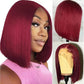 Glueless Wigs Human Hair Pre Plucked Pre Cut Wear and Go 5X5 HD Lace 99j Closure Bob Wig Straight Short Bob Wig Human Hair for Women