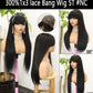 300% 1*3 Bang staight wig 22inch 28inch