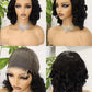 4x4 18inches bouncy loose texture Super Double Drawn 300% Density Human Hair Lace Wig