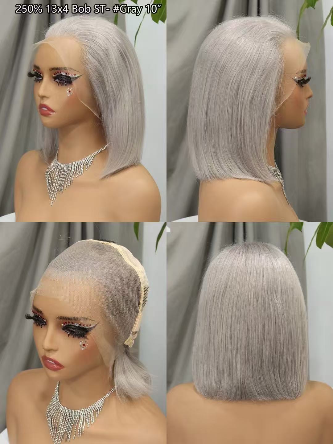 straight Short Bob Wigs Human Hair Lace Front  Wigs for Black Women Raw Brazilian pink gray green