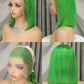 straight Short Bob Wigs Human Hair Lace Front  Wigs for Black Women Raw Brazilian pink gray green