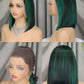straight Short Bob Wigs Human Hair Lace Front  Wigs for Black Women Raw Brazilian pink gray green