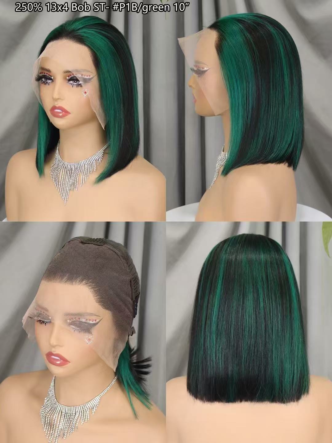 straight Short Bob Wigs Human Hair Lace Front  Wigs for Black Women Raw Brazilian pink gray green