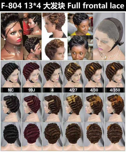 Raw Brazilian Human Hair Short Wigs Human Hair 13x4 Lace Front Wigs for Black Women Pixie Cut Human Hair Wigs