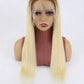 12A High Quality  Brazilian Raw Straight Hair 200% long hair 13x4 Transparent Lace Frontal Wig 100% Virgin Human Hair Wigs 613# blond hair