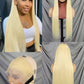 12A High Quality  Brazilian Raw Straight Hair 200% long hair 13x4 Transparent Lace Frontal Wig 100% Virgin Human Hair Wigs 613# blond hair