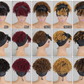 Headband Wigs with Bangs AFRO CURLY Natural Hair for Black Women Ombre Brown 100% human hair Wig