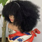 Pre-Plucked Afro Kinky Curly Lace machine made Front 300% Density Brazilian Human Hair Wigs for Black Women