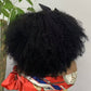 Pre-Plucked Afro Kinky Curly Lace machine made Front 300% Density Brazilian Human Hair Wigs for Black Women