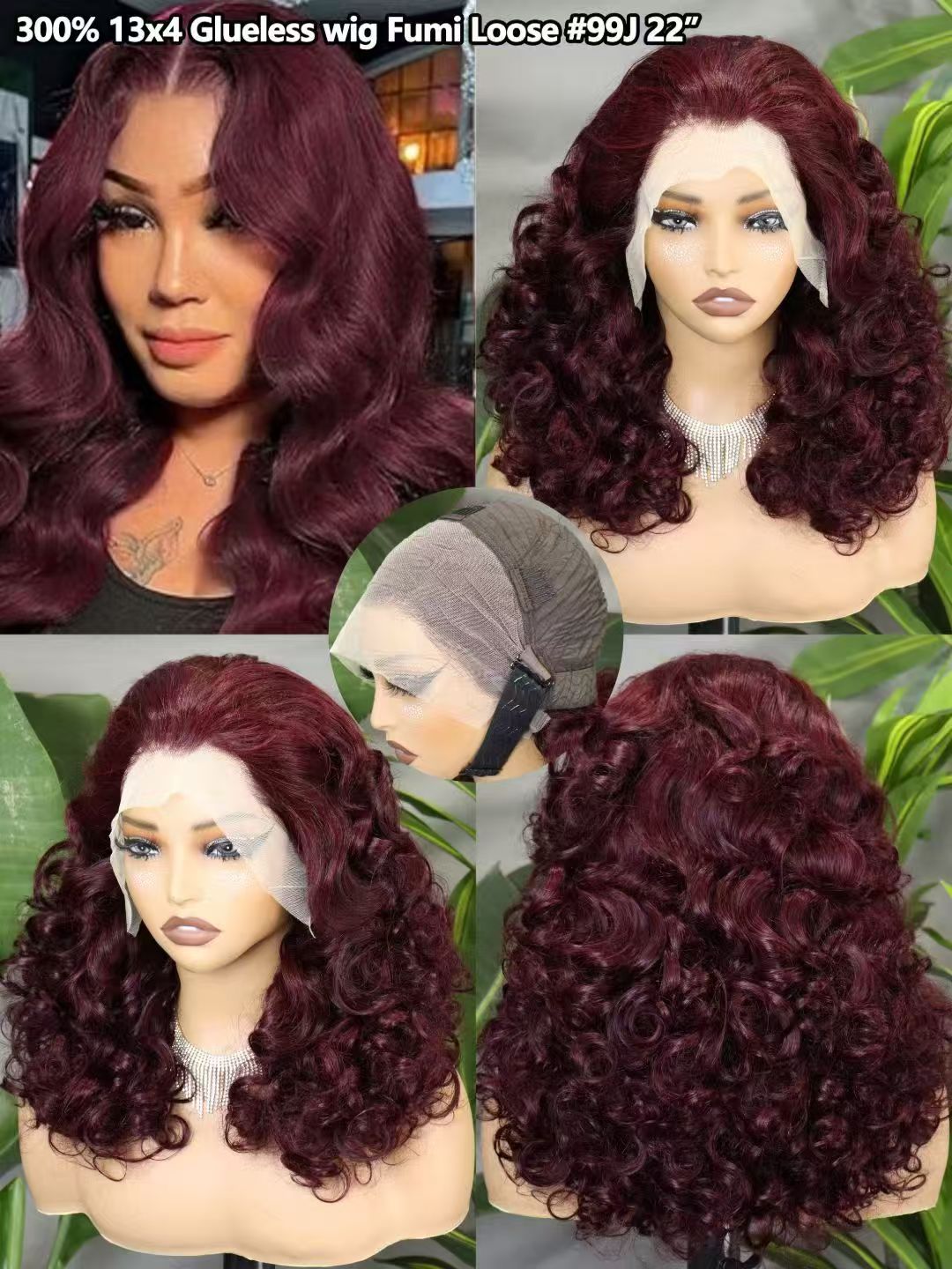 22inch Glueless Fumi Loose 13x4 Lace Frontal Wigs 300% Full Human Hair Wigs Wholesales  many colors Factory Sales