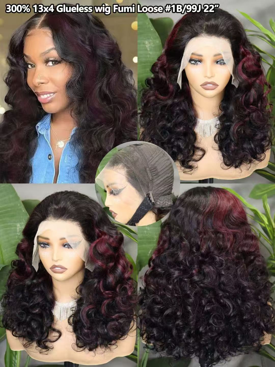 22inch Glueless Fumi Loose 13x4 Lace Frontal Wigs 300% Full Human Hair Wigs Wholesales  many colors Factory Sales