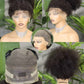 360 Ball Head Round Bun Full Lace Wig afro curly Vietnamese hair Fully Handwoven 14 16 18inch with hidden strap and Gluless wig wear&go wig