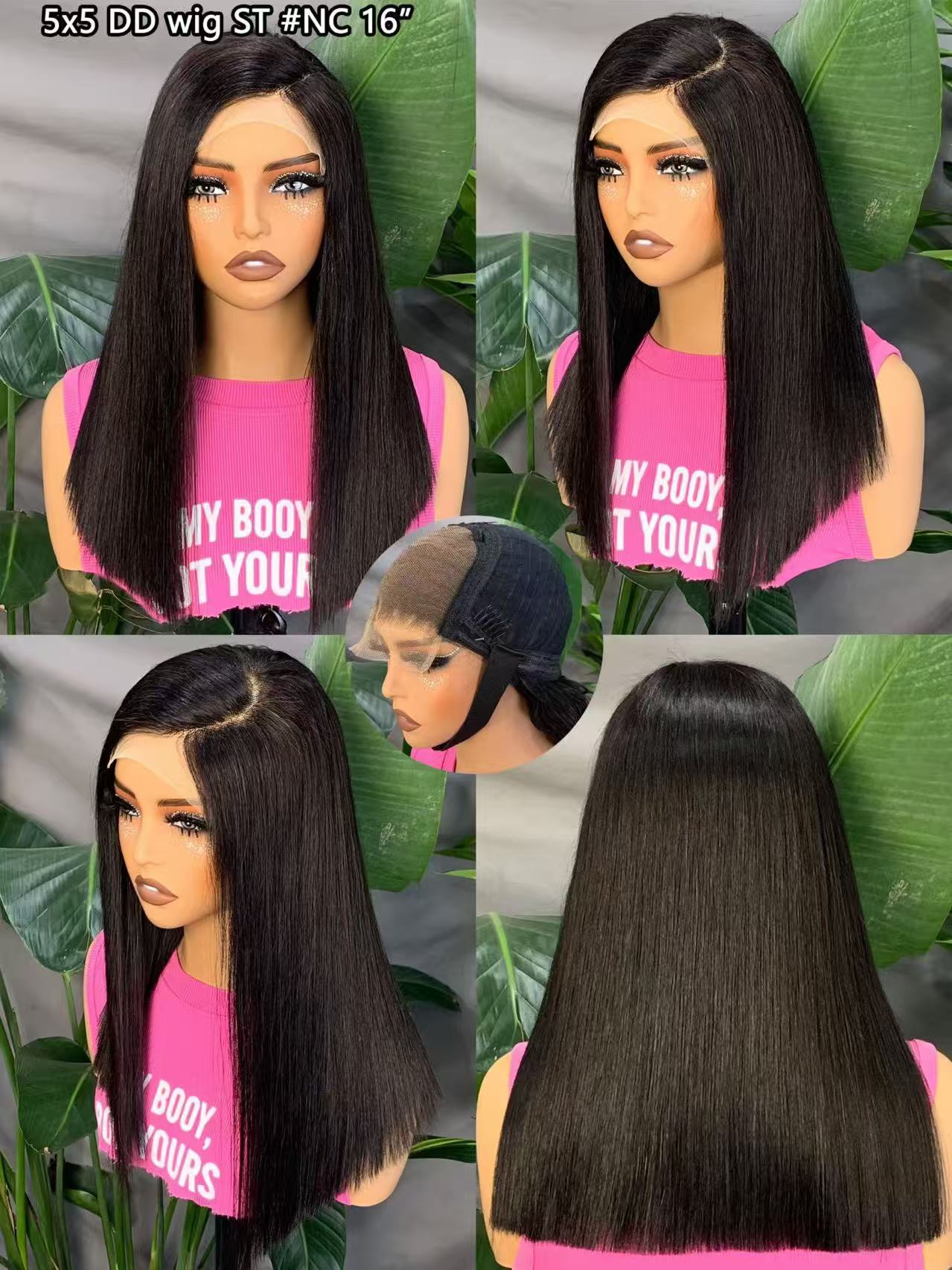Glueless Human Hair Wigs Brazilian Straight Bob Wig 5x5 Pre Cut Lace Wigs For Women SDD Transparent Lace Front Human Hair Wigs