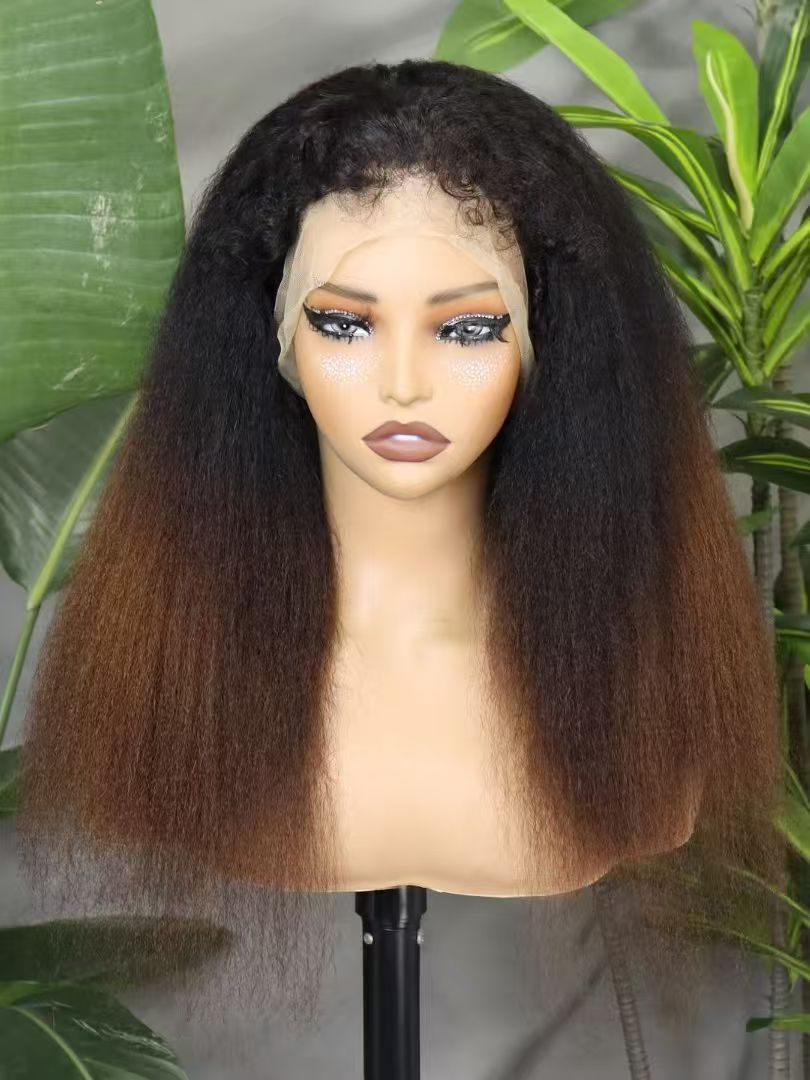 Yaki 360 Lace Front Wigs 22inch 250% Human Hair Invisi Drawstring Pre Bleached Pre Cut Lace Pre Plucked Human Hair Wigs for Black Women