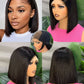 Glueless Wigs Human Hair Pre Plucked Pre Cut Wear and Go 5X5 HD Lace 99j Closure Bob Wig Straight Short Bob Wig Human Hair for Women